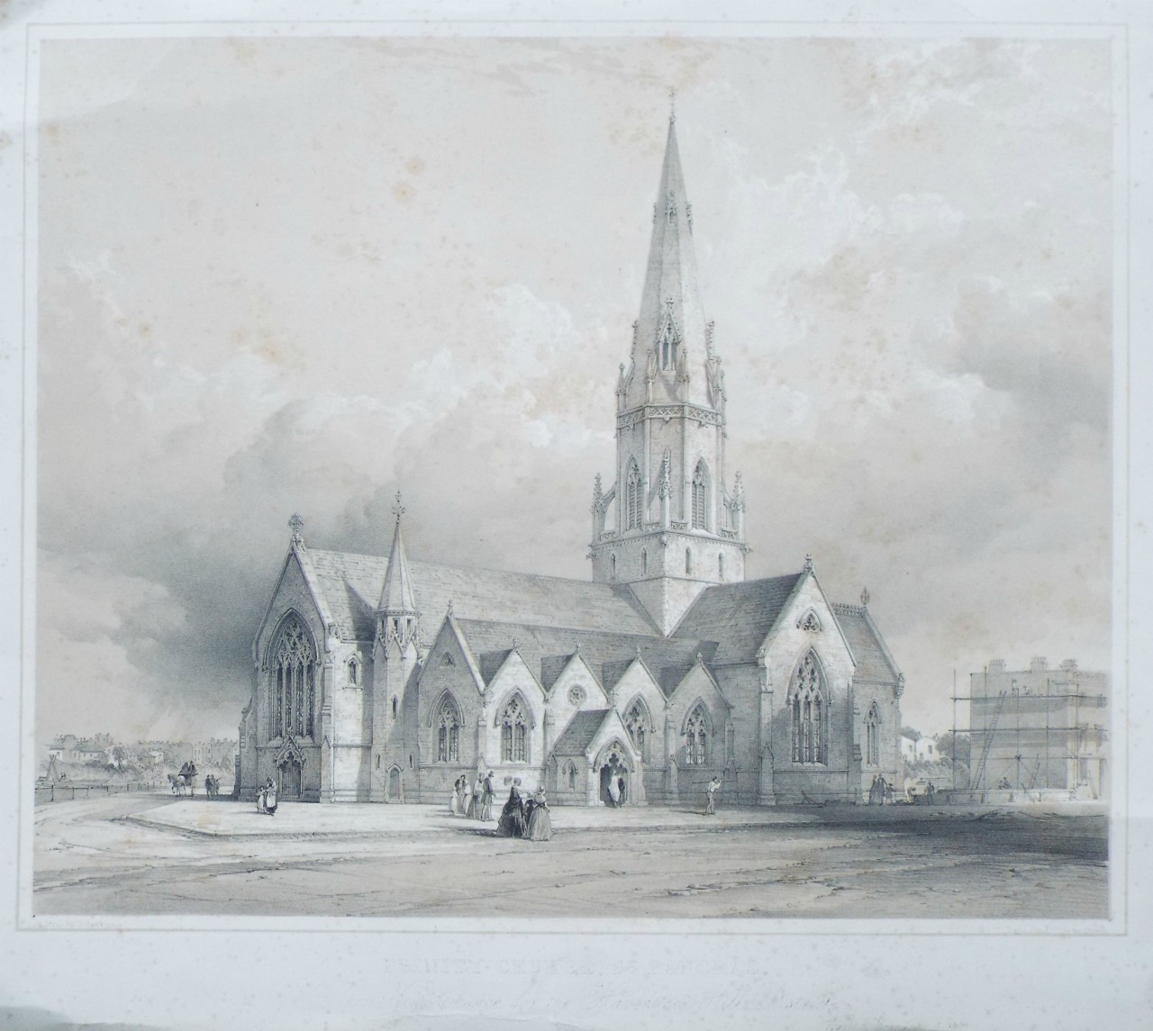 Lithograph - The New Church for the Haverstock Hill District  - Hawkins